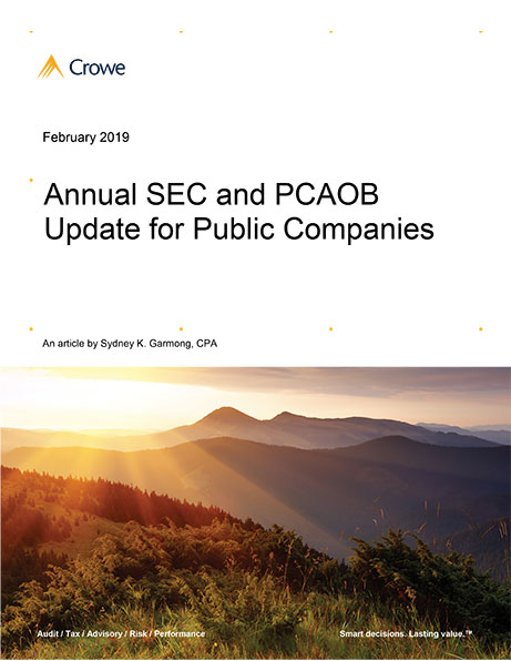 Annual SEC and PCAOB Update for Public Companies