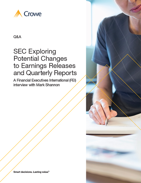 SEC Exploring Potential Changes to Earnings Releases and Quarterly Reports