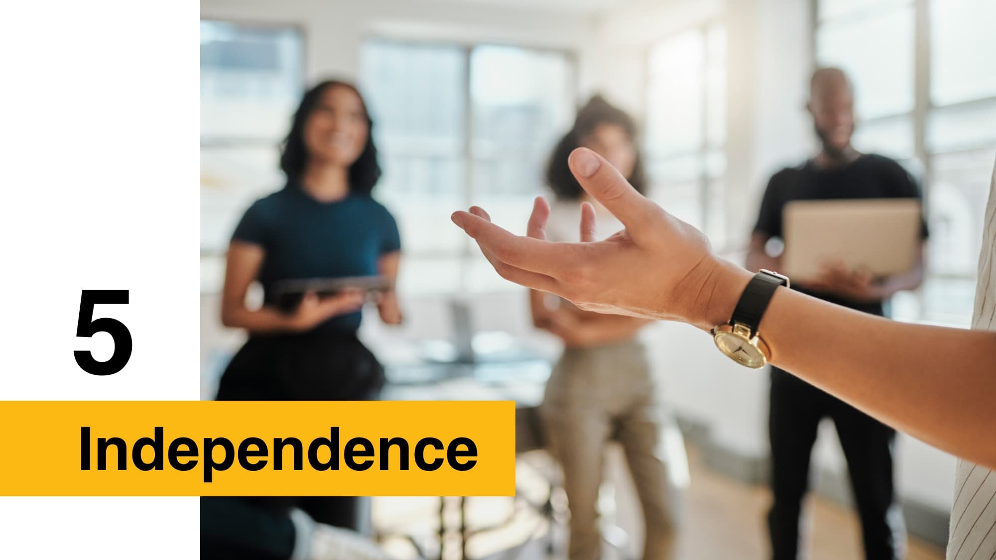 Do you have any conflicts – and if not, will you remain conflict-free going forward? - Independence