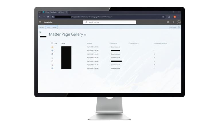 SharePoint document library displaying file metadata that can reveal sensitive business information.