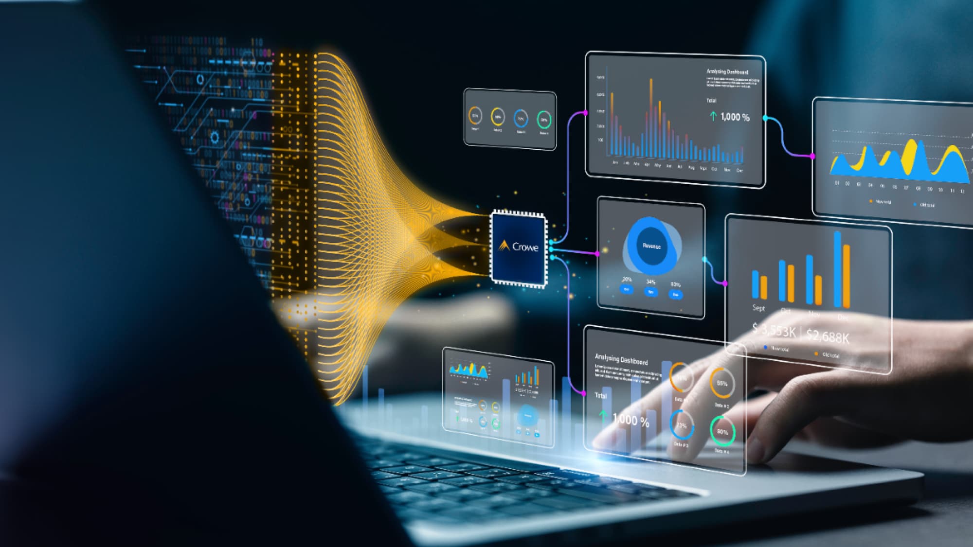 Visual guide on leveraging data science for business enhancement and risk mitigation in financial services AML programs.