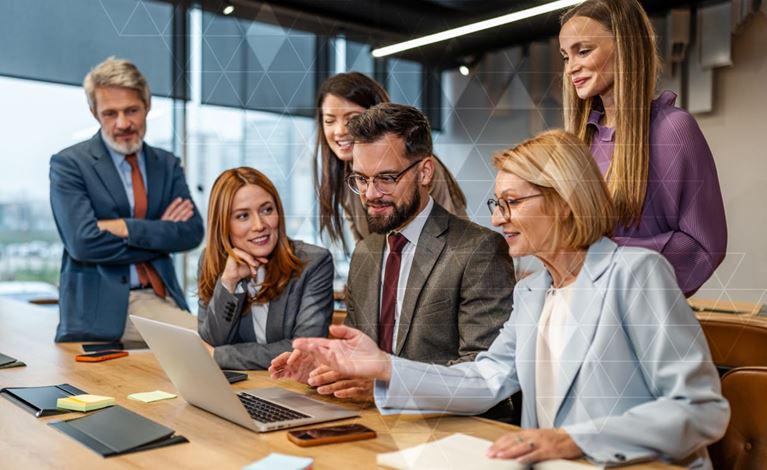 Business professionals collaborate on tax strategy during a merger, acquisition, or restructuring transaction.