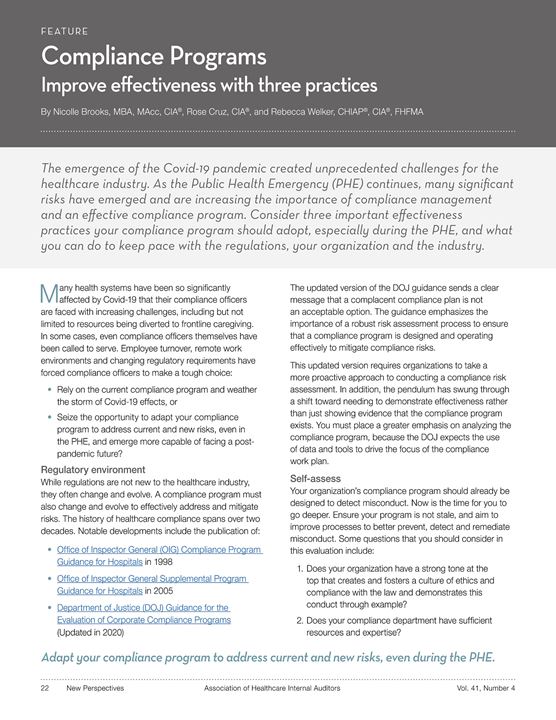Compliance programs: Improve effectiveness with three practices | Crowe LLP