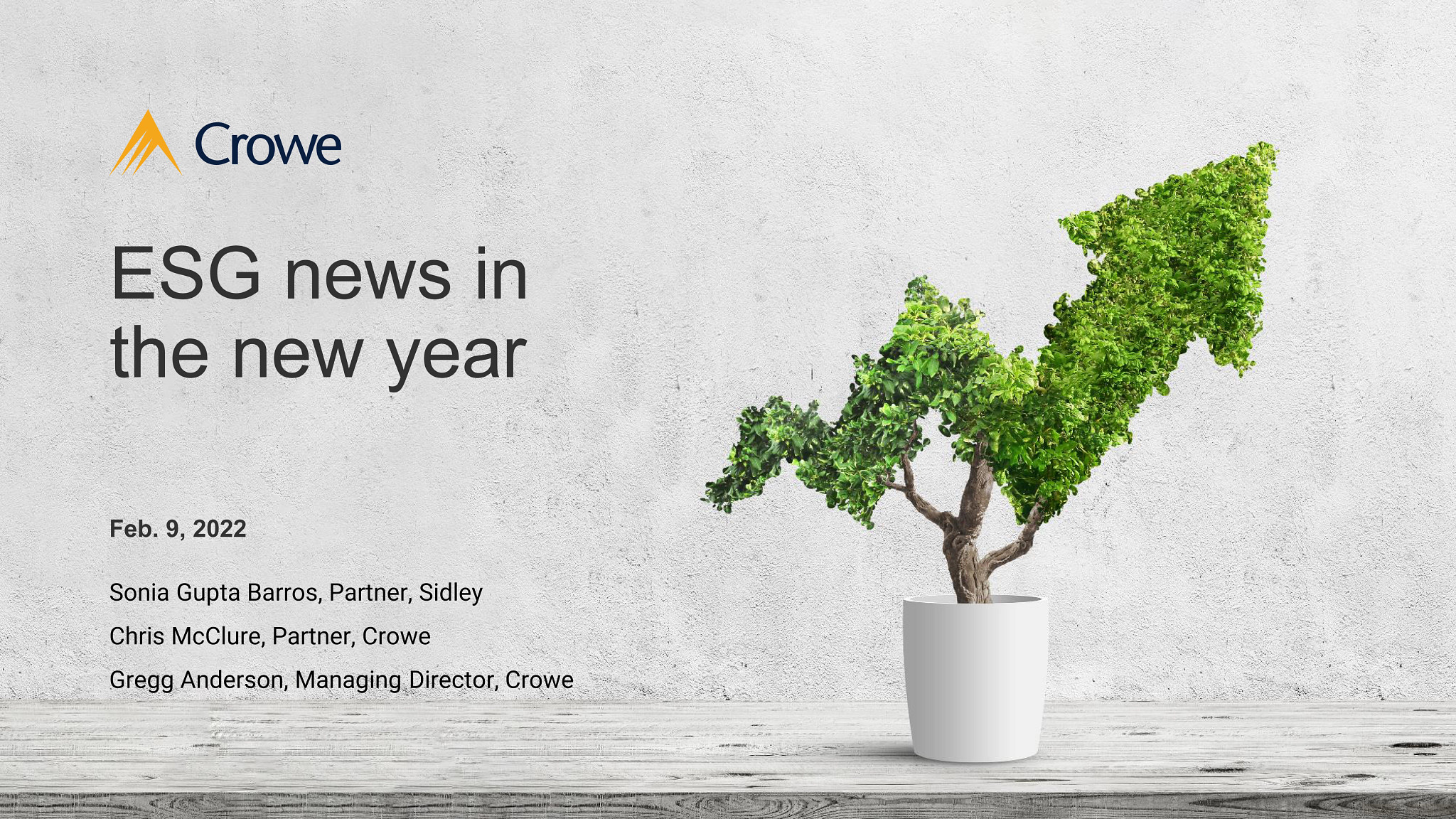 ESG news in the new year webinar presentation deck