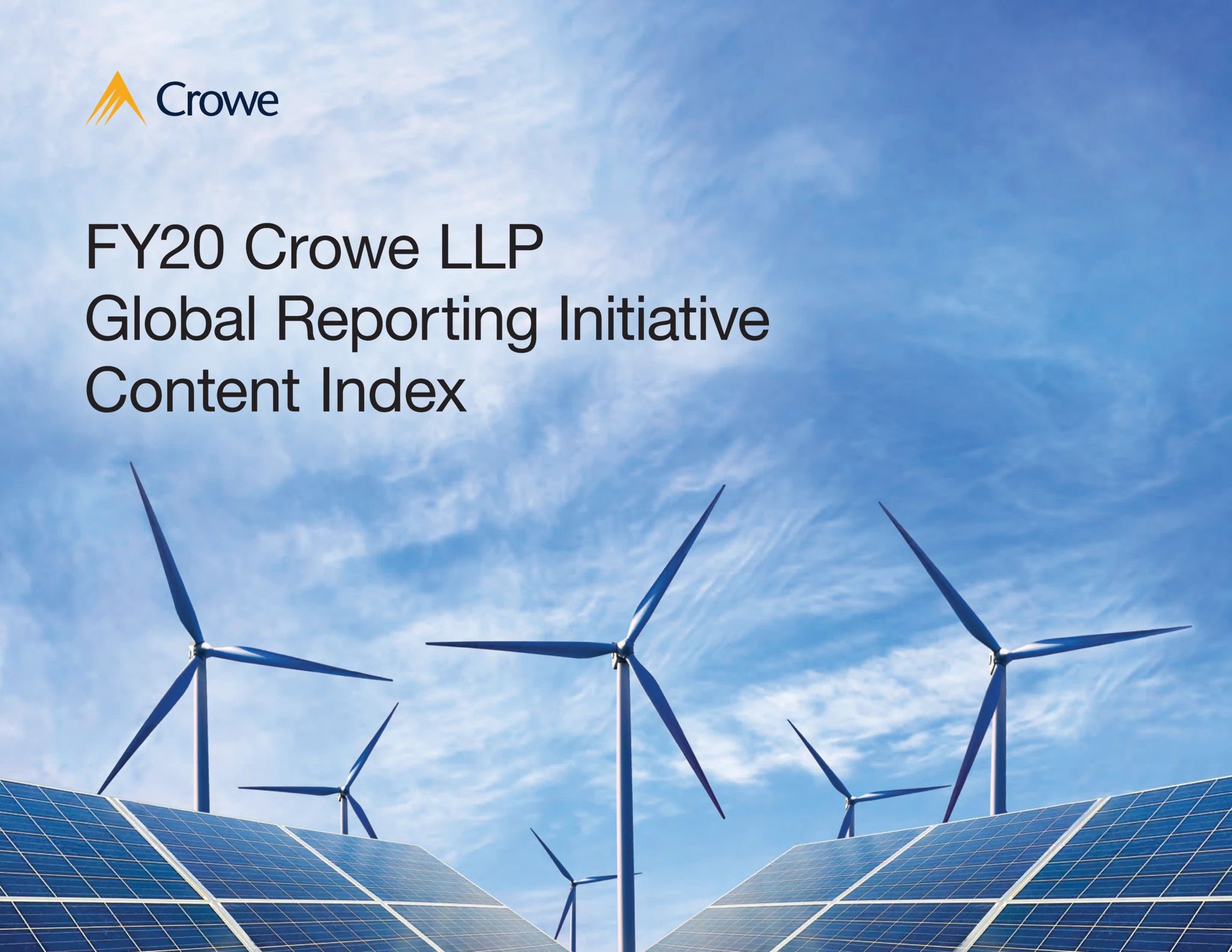 Crowe 2020 Global Reporting Initiative Index