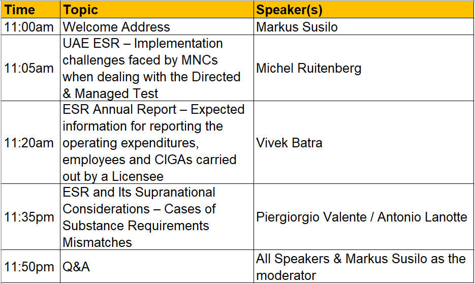 UAE Economic Substance Regulations