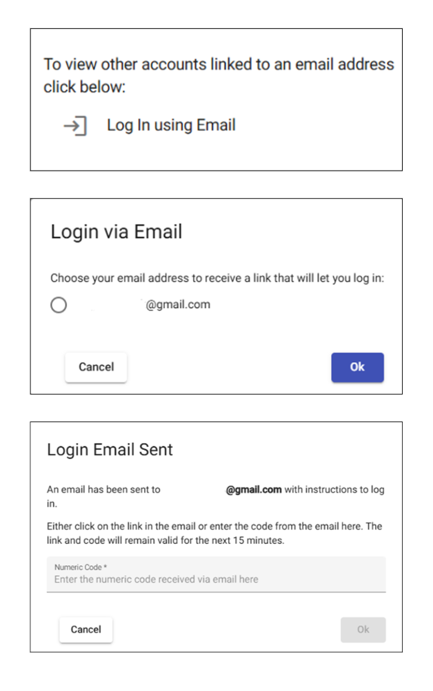 Log In Using Email
