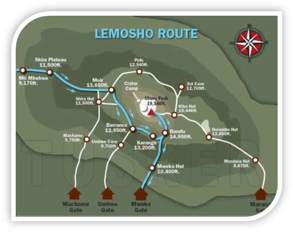 Summit for Stollery's trekking map