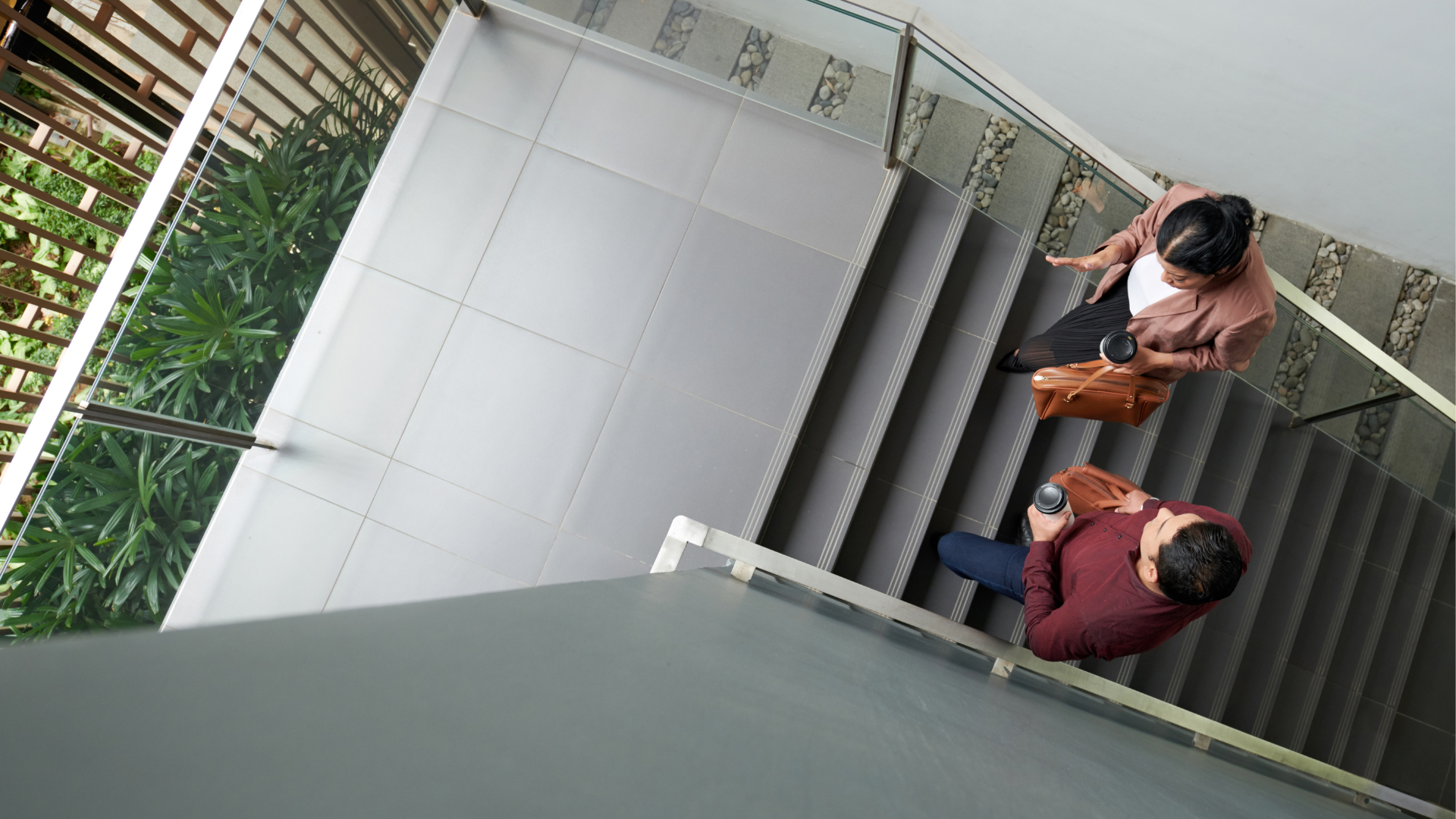 People Professionals Walking Up Stairs