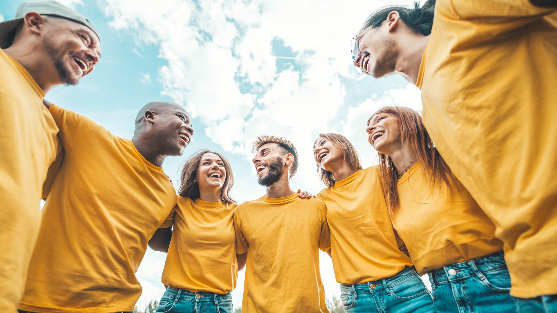 People Team Smiling Yellow