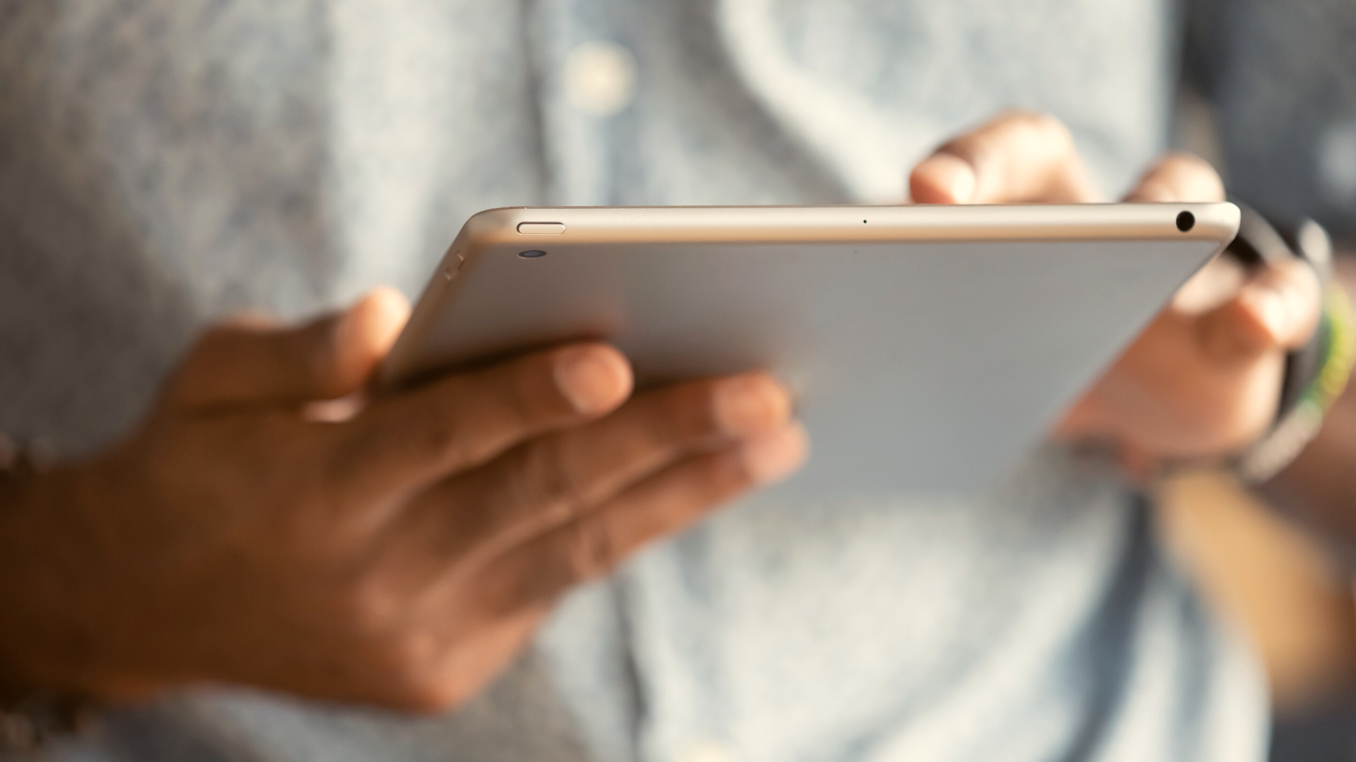 Person IPad Scrolling