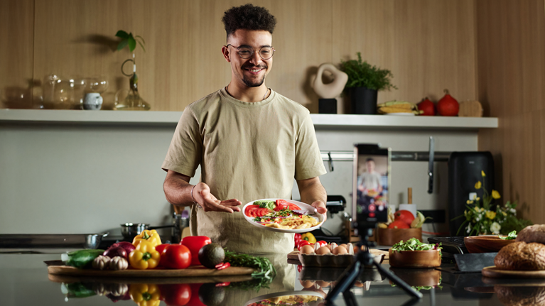Digital Talent Male Filming in Kitchen