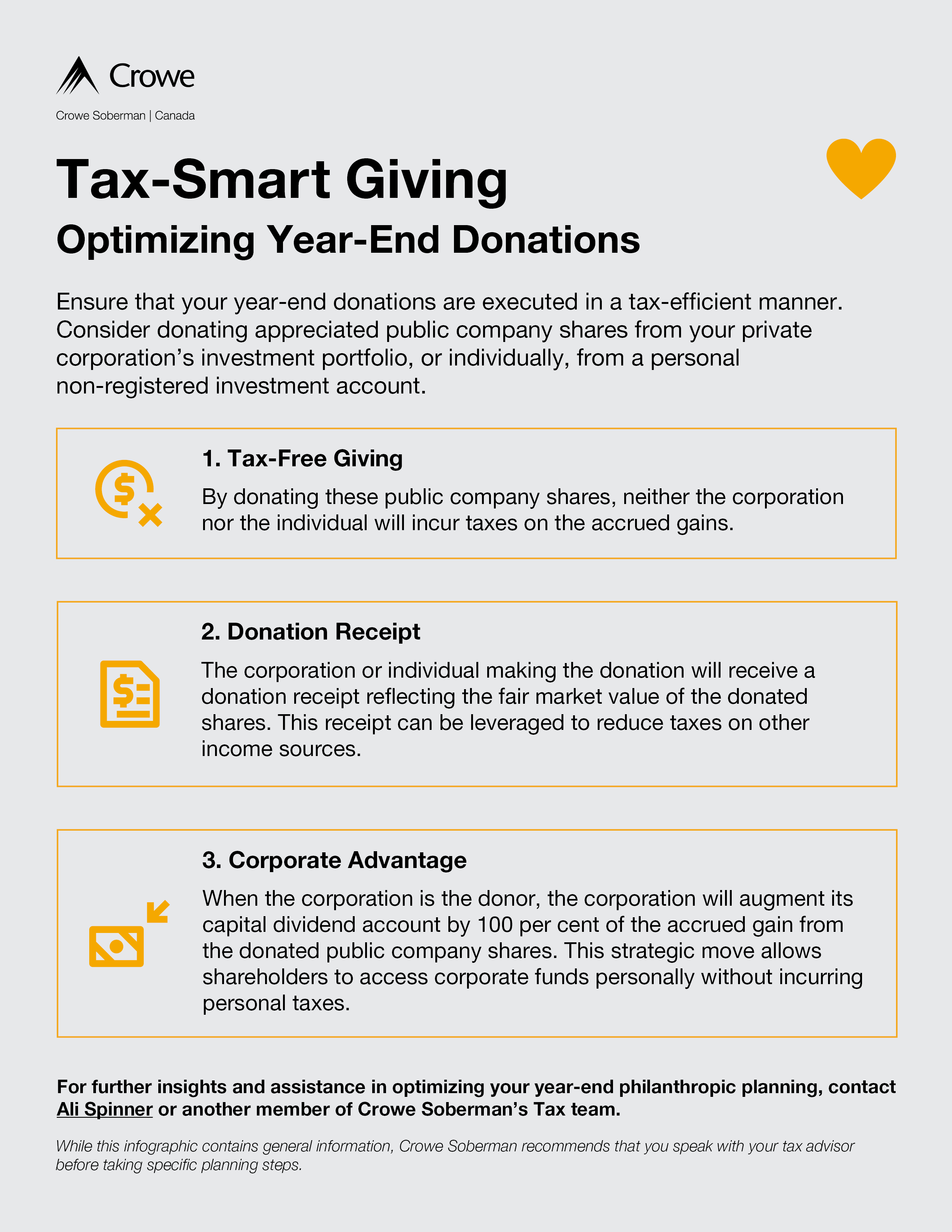 Tax-Smart Giving: Optimizing Year-End Donations | Crowe Soberman LLP