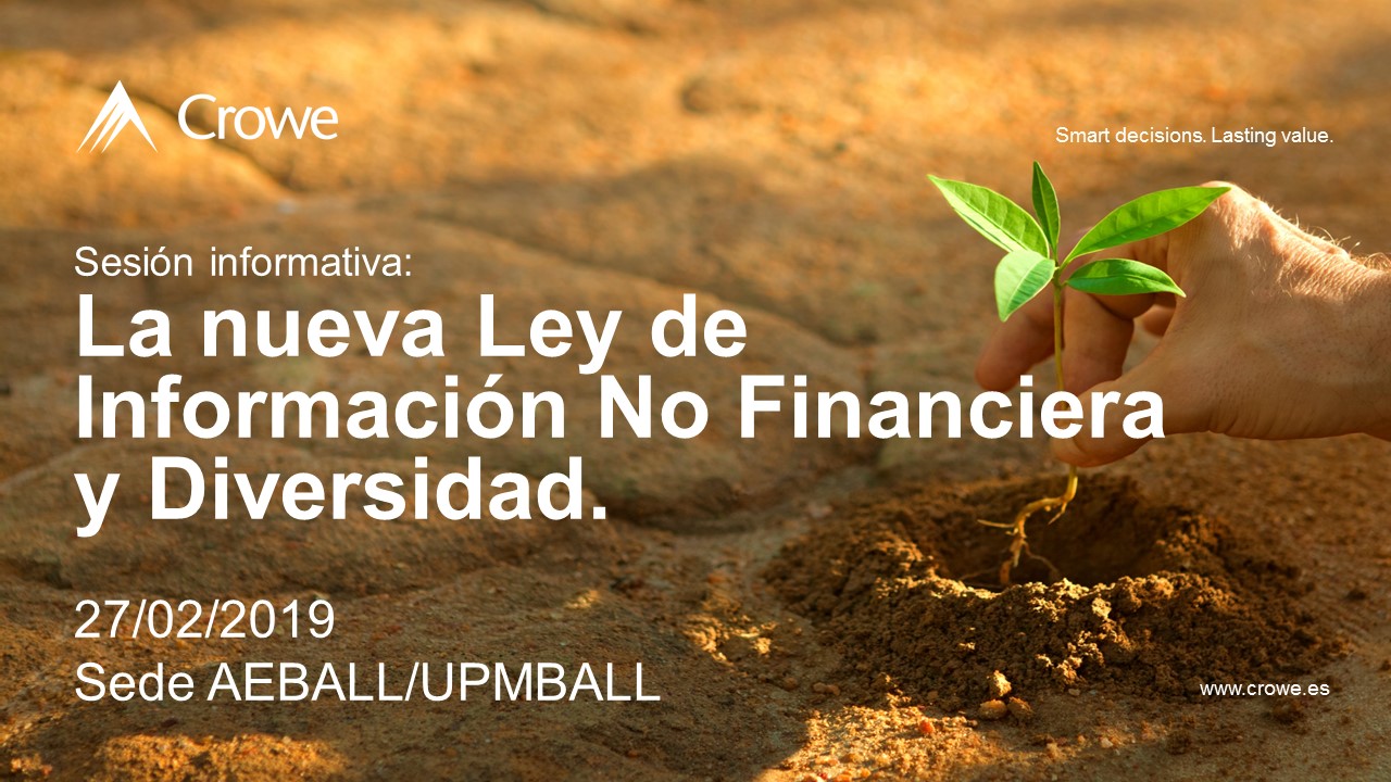 Imagen promocional del evento de información no financiera en la sede de AEBALL