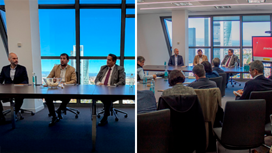 Carlos Puig de Travy dando la bienvenida a Cristina Herrero