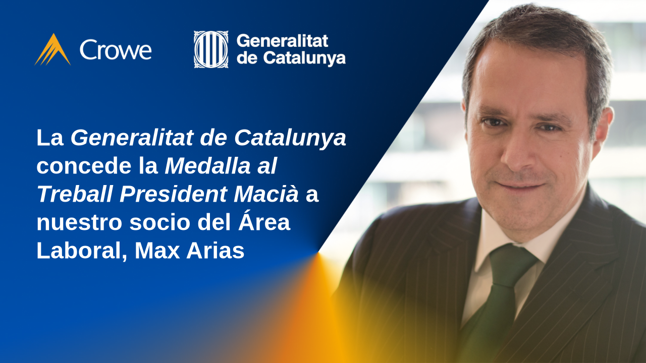 La Generalitat de Catalunya concede la Medalla al Treball President Macià a nuestro socio del Área Laboral, Max Arias