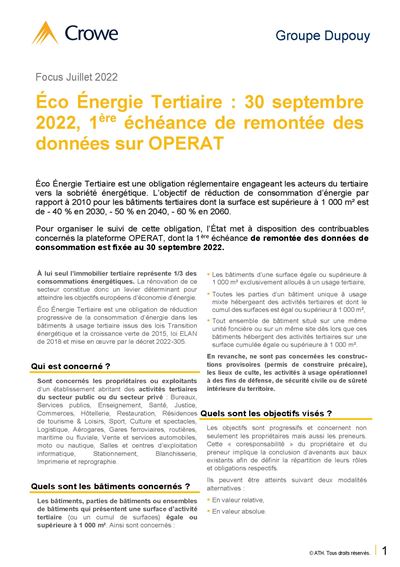 Focus  - Eco energie tertiaire