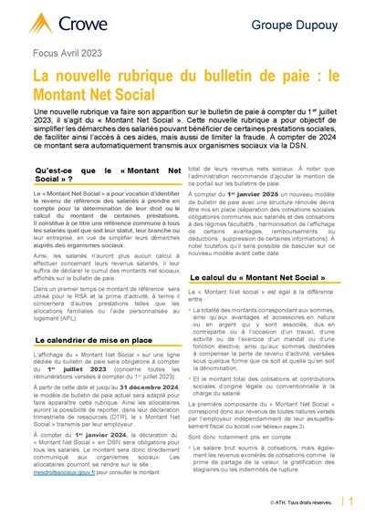 Montant net social
