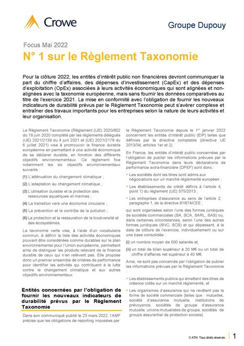 Reglement Taxonomie