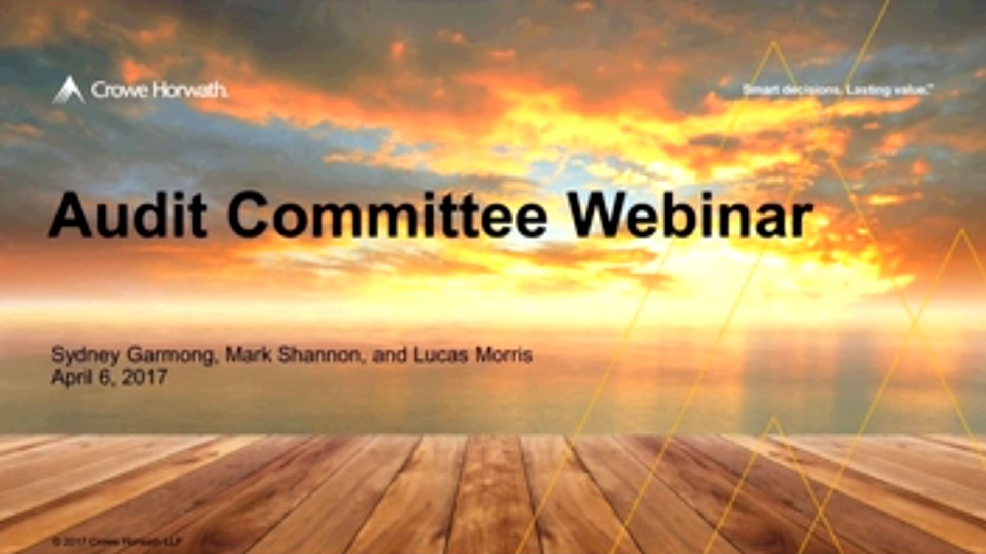 April 2017 Audit Committee Webinar