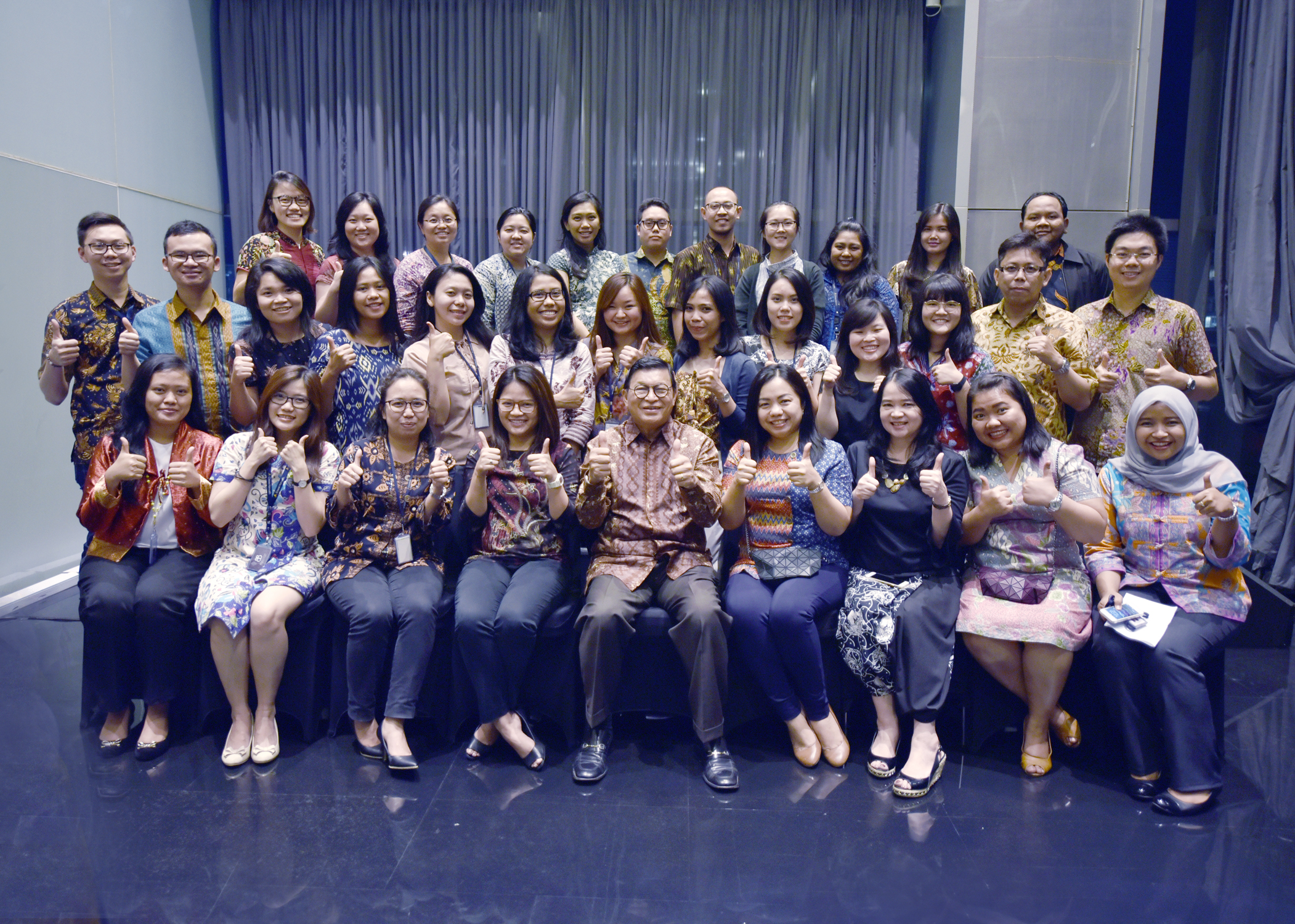 Pose with audit staffs