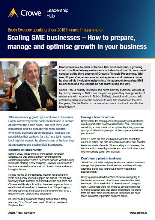 Brody Sweeney on scaling Irish SMEs - Crowe Ireland