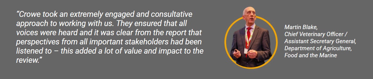 Client testimonial from Martin Blake, Assistant Secretary General, Department of Agriculture, Food and the Marine