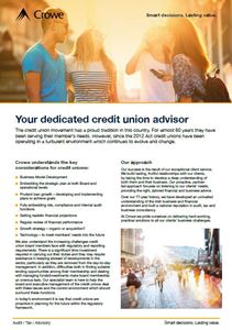 Crowe Ireland credit union services cover