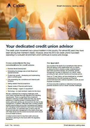 Crowe Ireland credit union services cover