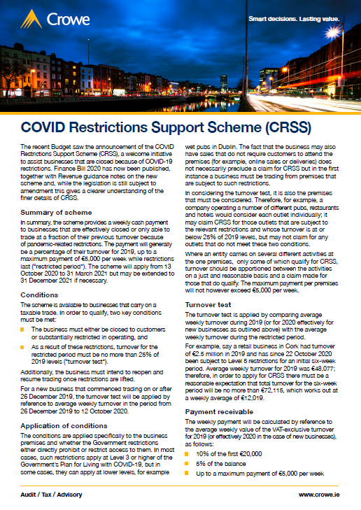 CRSS factsheet - Crowe Ireland