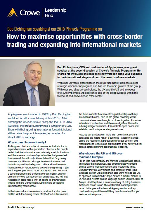 Bob Etchingham on expanding overseas - Crowe Ireland