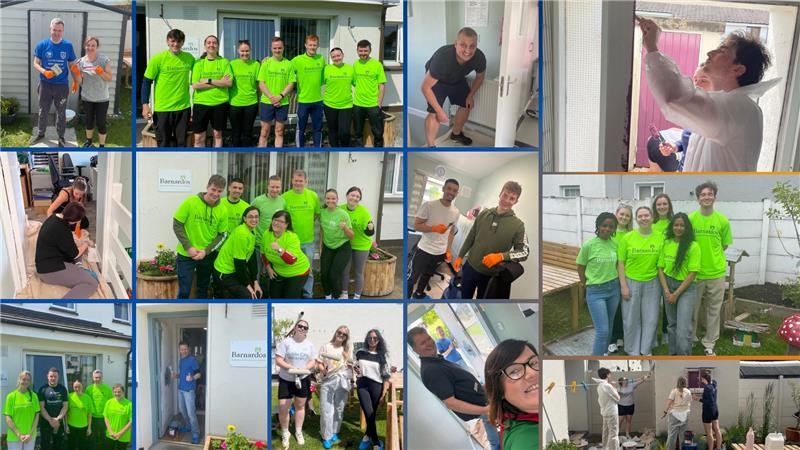 Crowe staff painting a Barnardos centre at the volunteer day