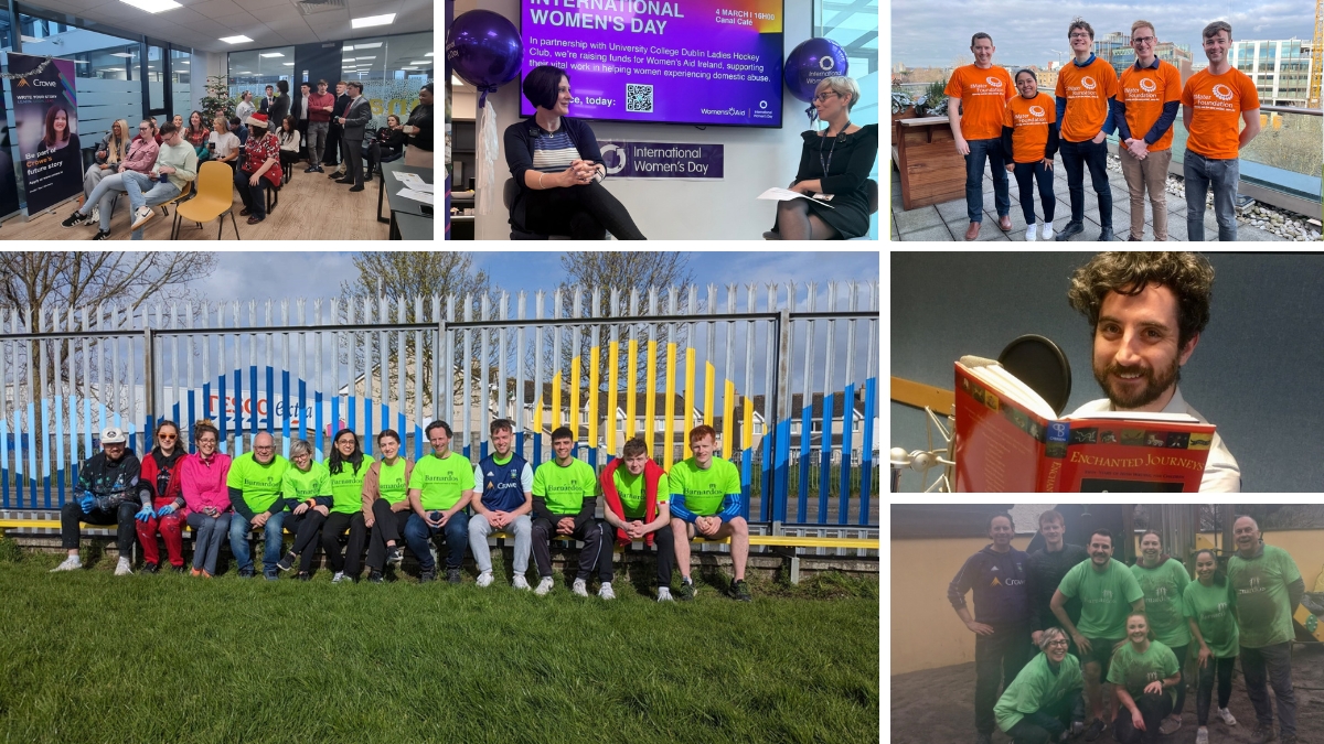 A collage of Crowe staff taking part in CSR initiatives over the years