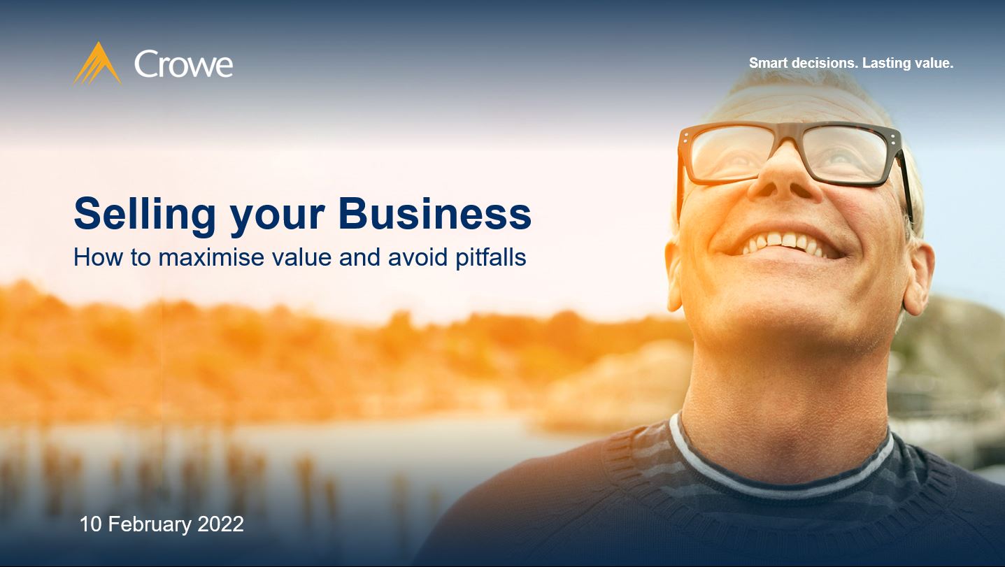 Selling your business webinar Crowe presentation