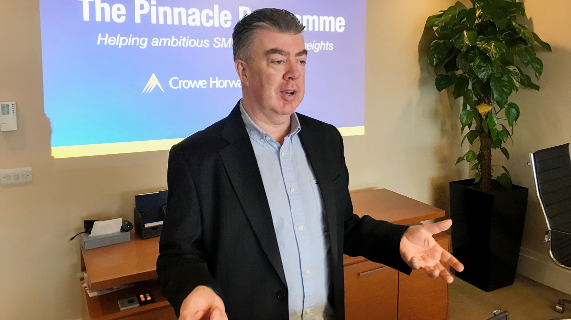 Bob Lee, founding director of Great Place to Work UK & Ireland, speaks at a Crowe Leadership event