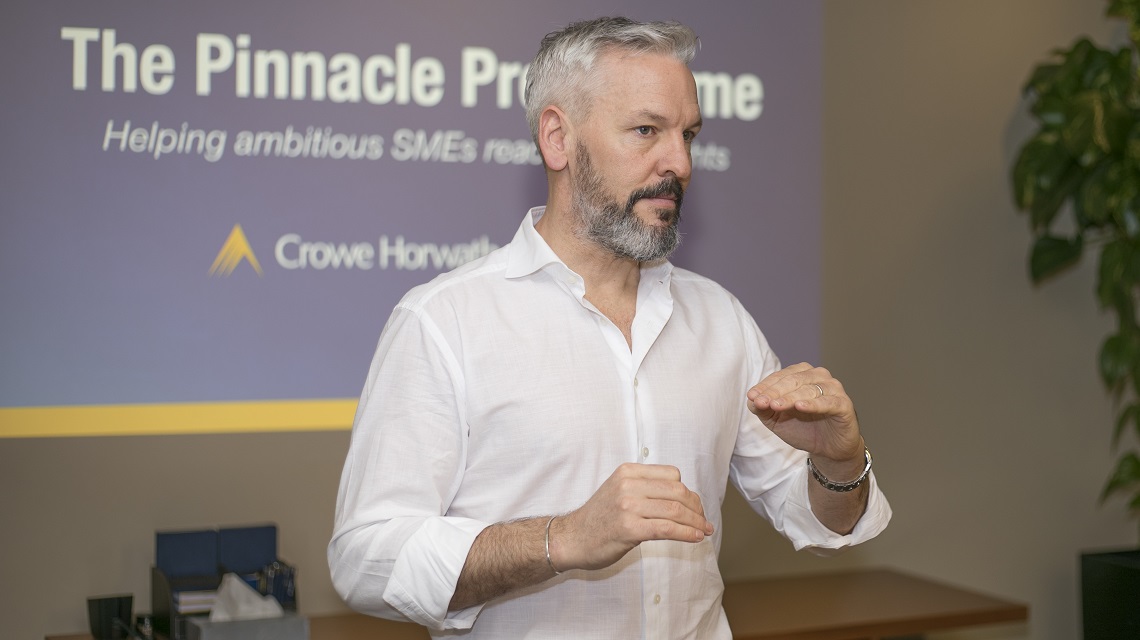 Gary Lavin speaking at a Crowe Leadership event