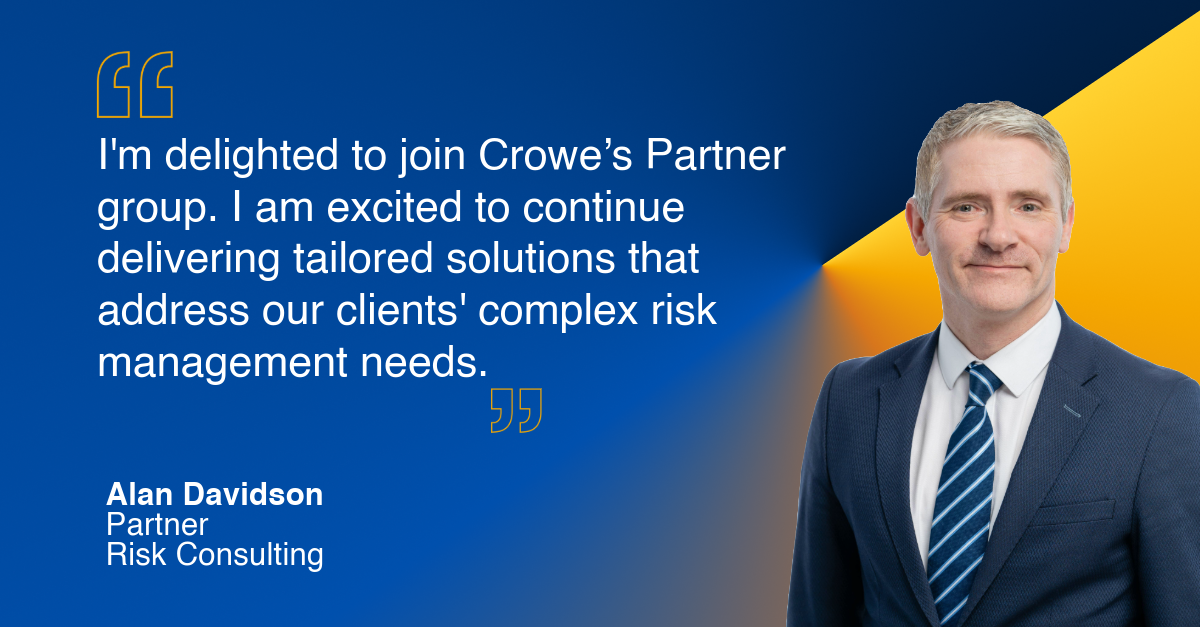 Alan Davidson has been appointed as Partner, Risk Consulting