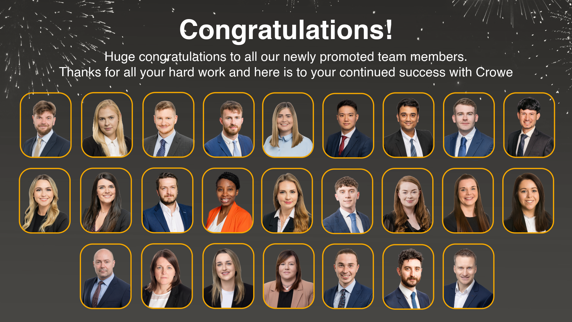 Headshots of promoted employees