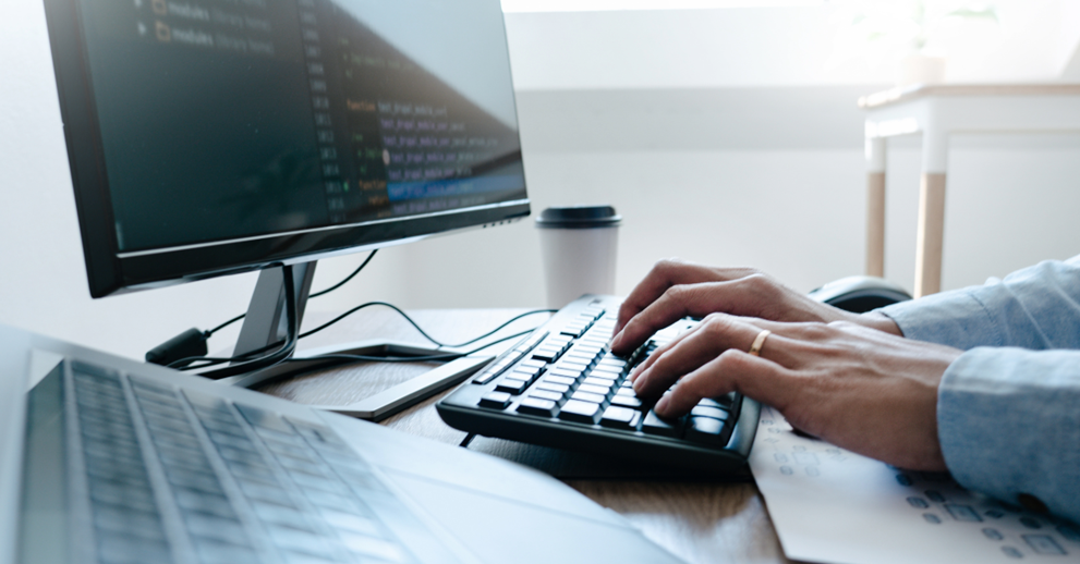 person working on computer