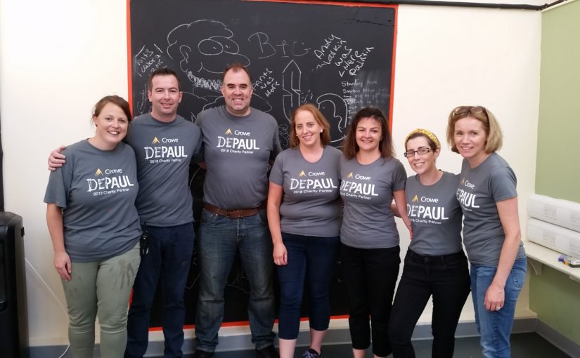 Crowe Ireland staff volunteering at Depaul hostel