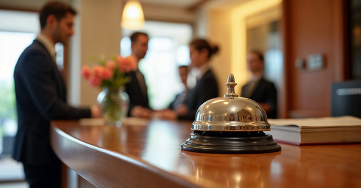 Hotel bell at reception