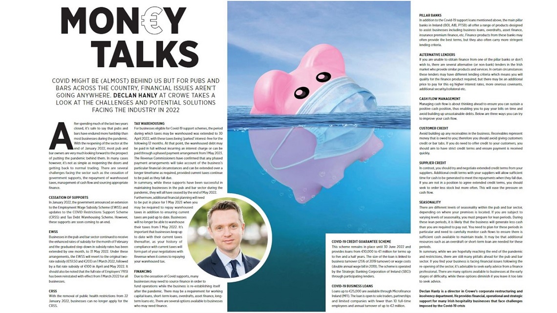 Financial challenges facing pub and bar sector as Covid supports cease