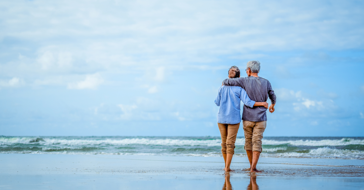 couple walking on beach