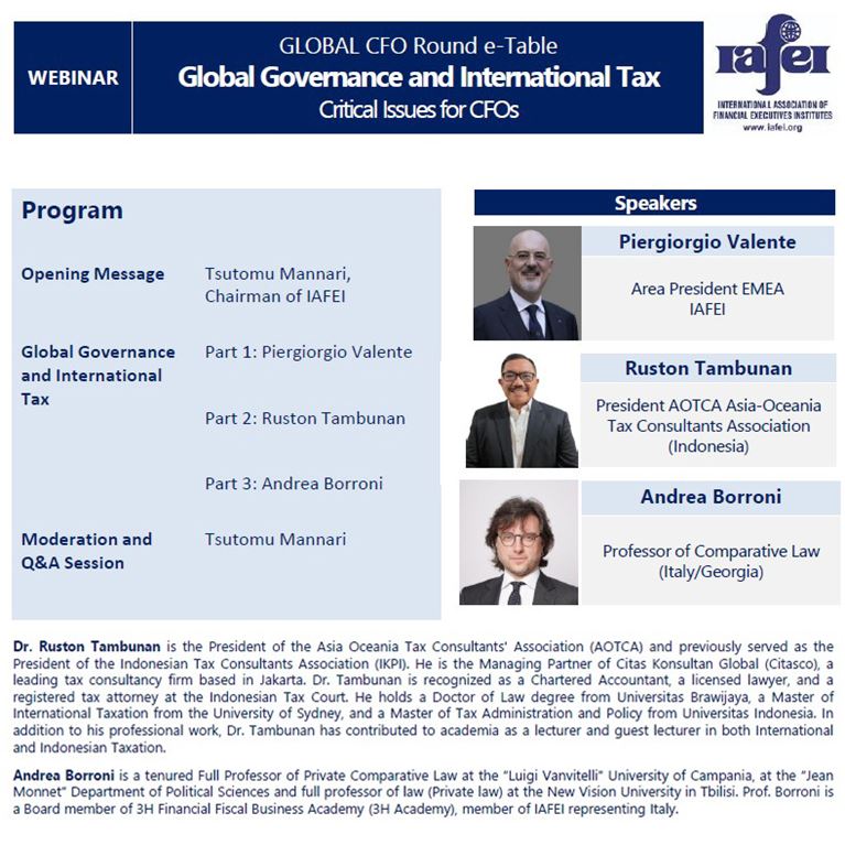 20260420_IAFEI_Global Governance and International Tax Critical Issues for CFOs