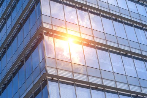 sun-reflected-windows-office-building