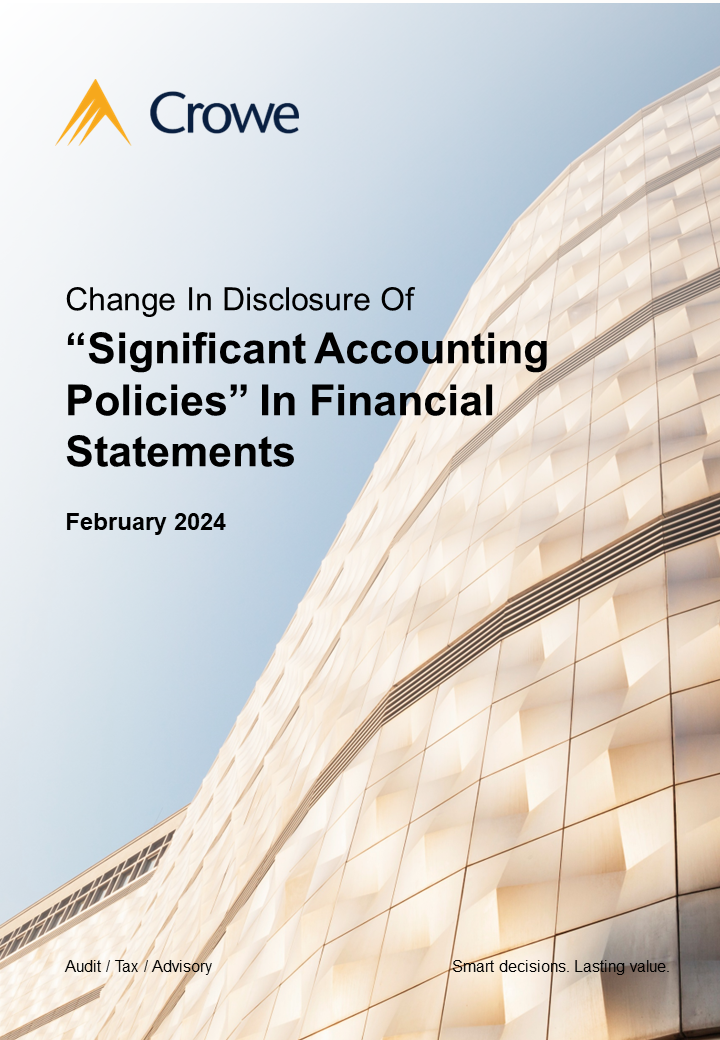 Change In Disclosure Of “Significant Accounting Policies” In Financial Statements