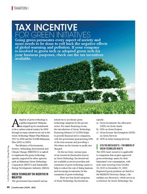 Smart Investor (Mar_Apr 2022) - Tax Incentive for Green Initiatives
