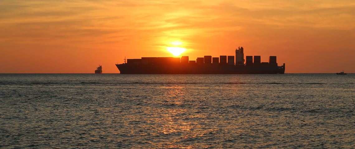 Cargo ship at the sea Cargo ship at the sea