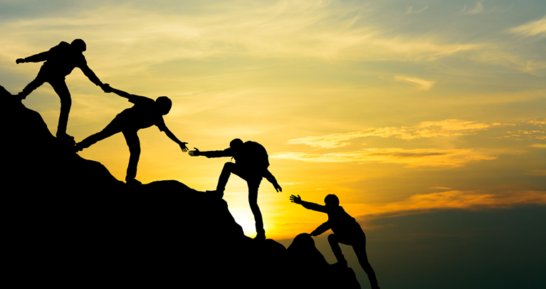 Group of people climbing