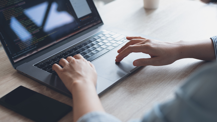laptop, mobile phone, making transfer